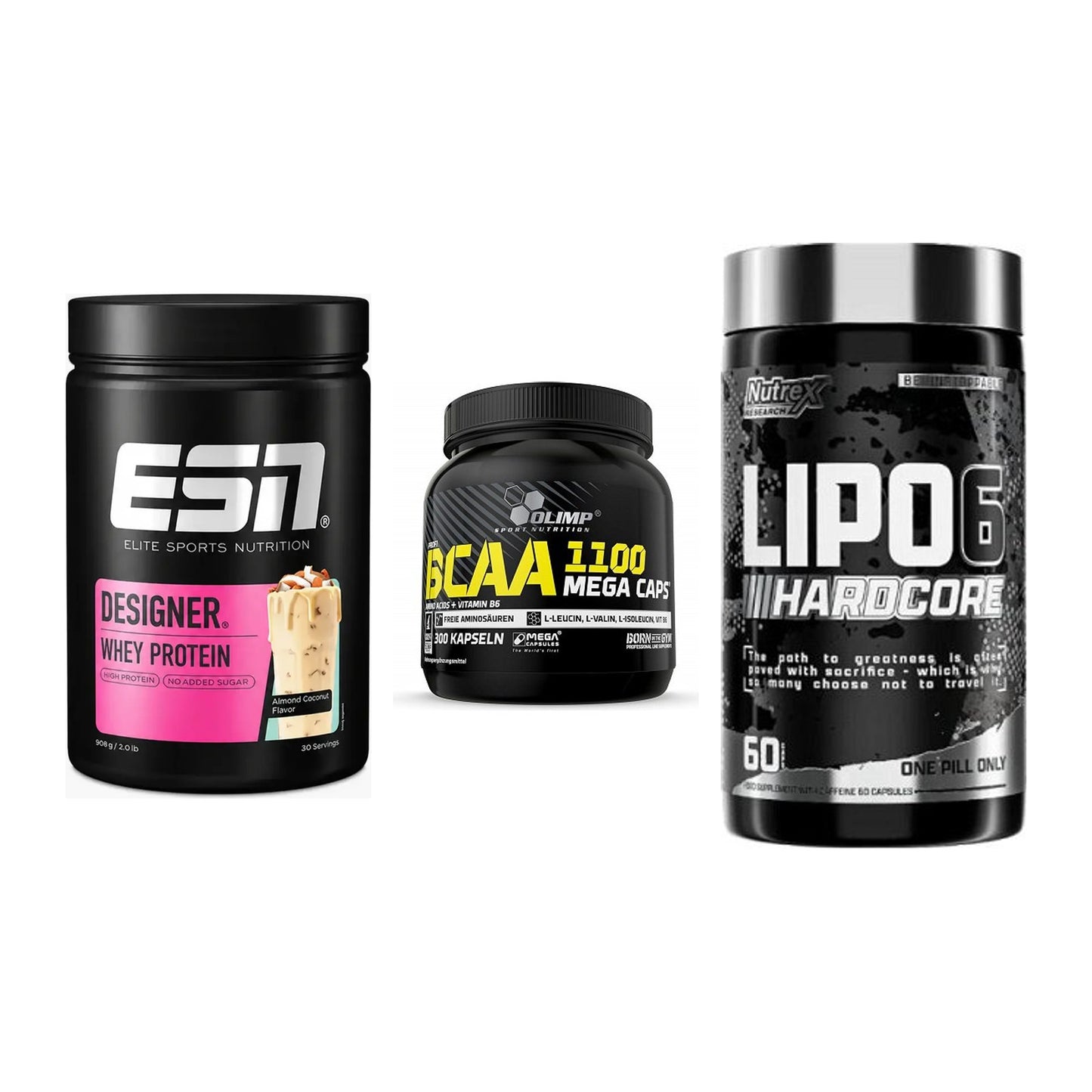 Definitionsphase-Set: ESN Designer + Olimp BCAA + Nutrex Lipo 6 – alle enthaltenen Artikel