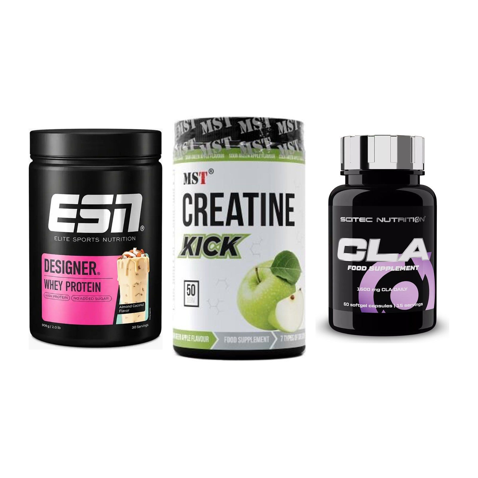Definitionsphase-Set: ESN Designer + MST Creatine + Scitec CLA – alle enthaltenen Artikel