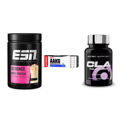 Definitionsphase-Set: ESN Designer + Nutrend AAKG + Scitec CLA – alle enthaltenen Artikel