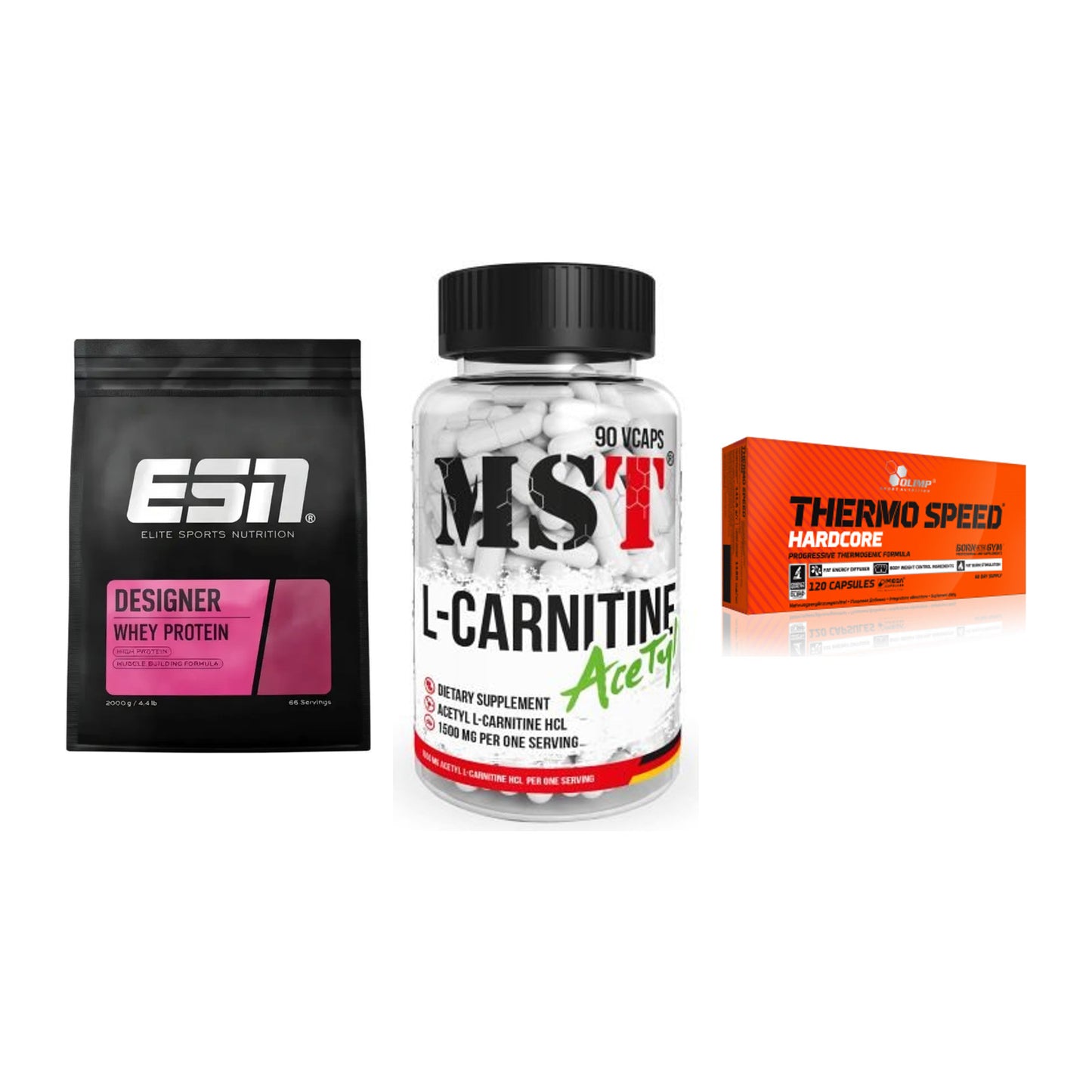 Definitionsphase-Set: ESN Designer + MST L-Carnitin + Olimp Thermo – alle enthaltenen Artikel