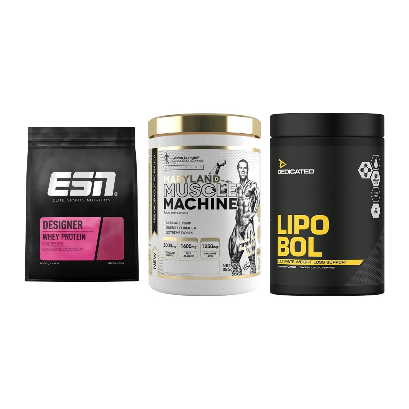 Definitionsphase-Set: ESN Designer + Kevin Levrone + Dedicated – alle enthaltenen Artikel