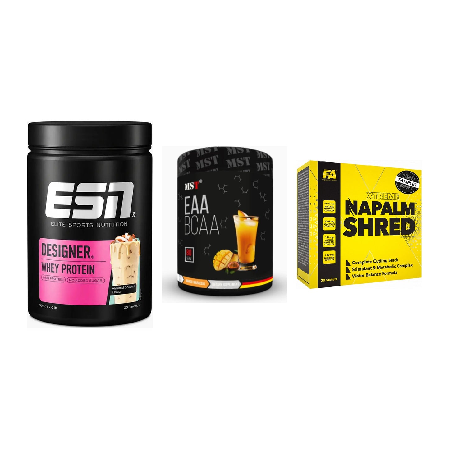 Definitionsphase-Set: ESN Designer + MST EAA & BCAA + FA Nutrition – alle enthaltenen Artikel