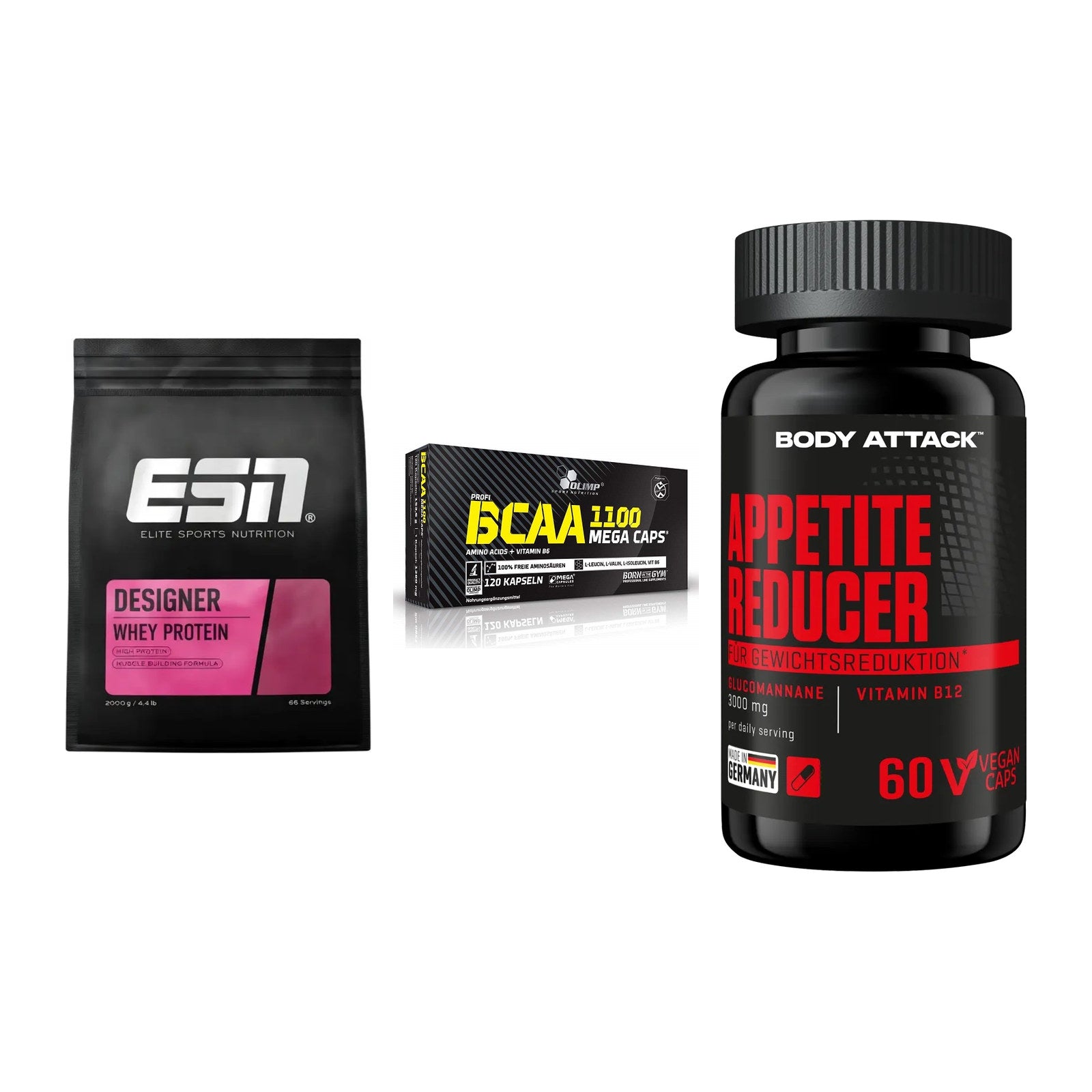 Definitionsphase-Set: ESN Designer + Olimp BCAA + Body Attack – alle enthaltenen Artikel