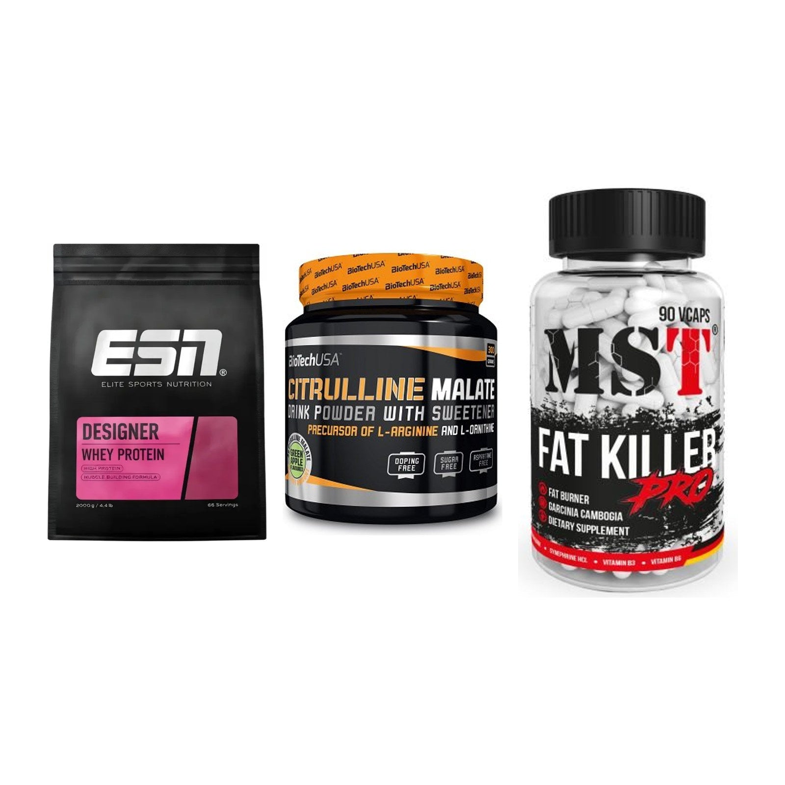 Definitionsphase-Set: ESN Designer + BioTech Citrul + MST Fat Killer – alle enthaltenen Artikel