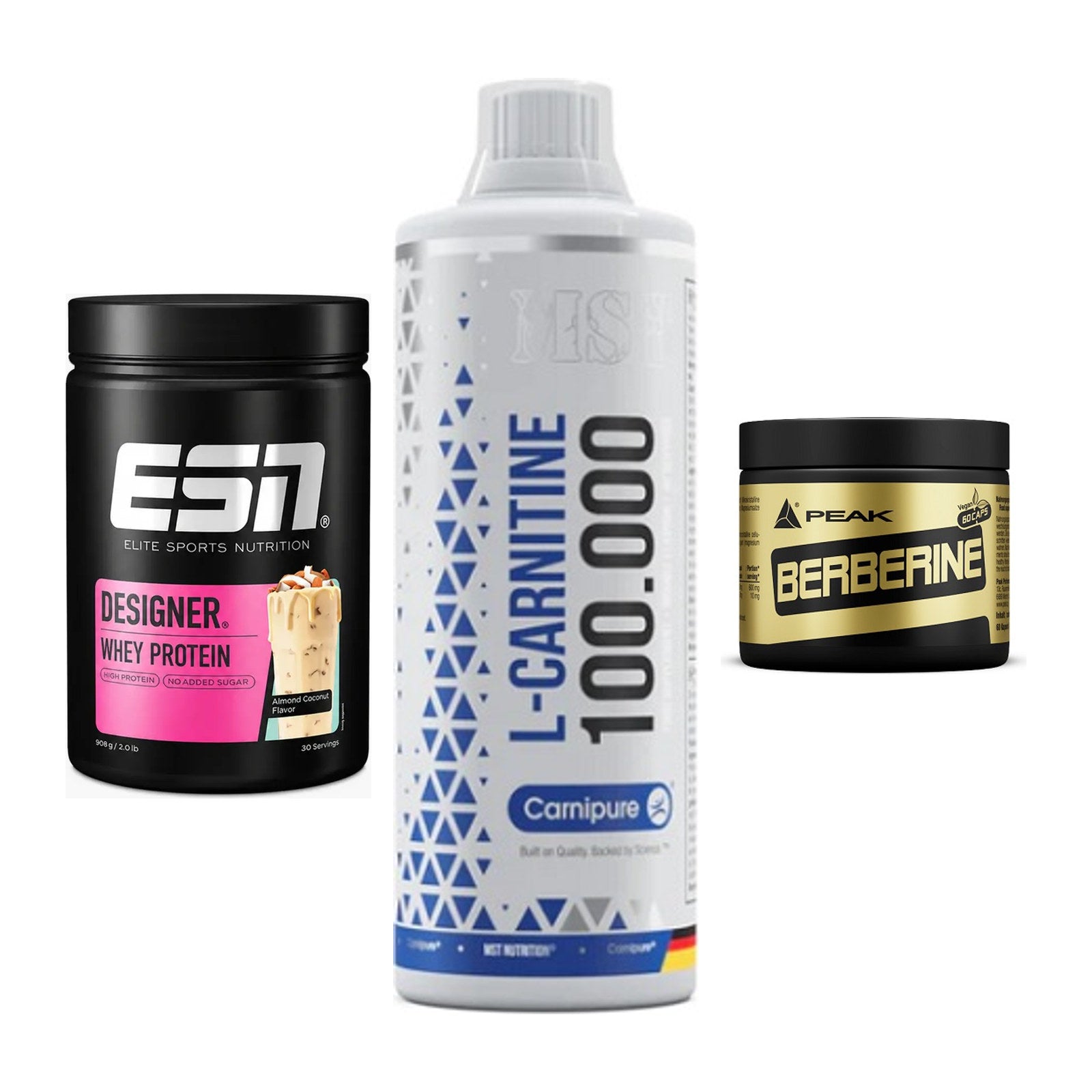 Definitionsphase-Set: ESN Designer + MST L-Carnitin + Peak Berberine – alle enthaltenen Artikel