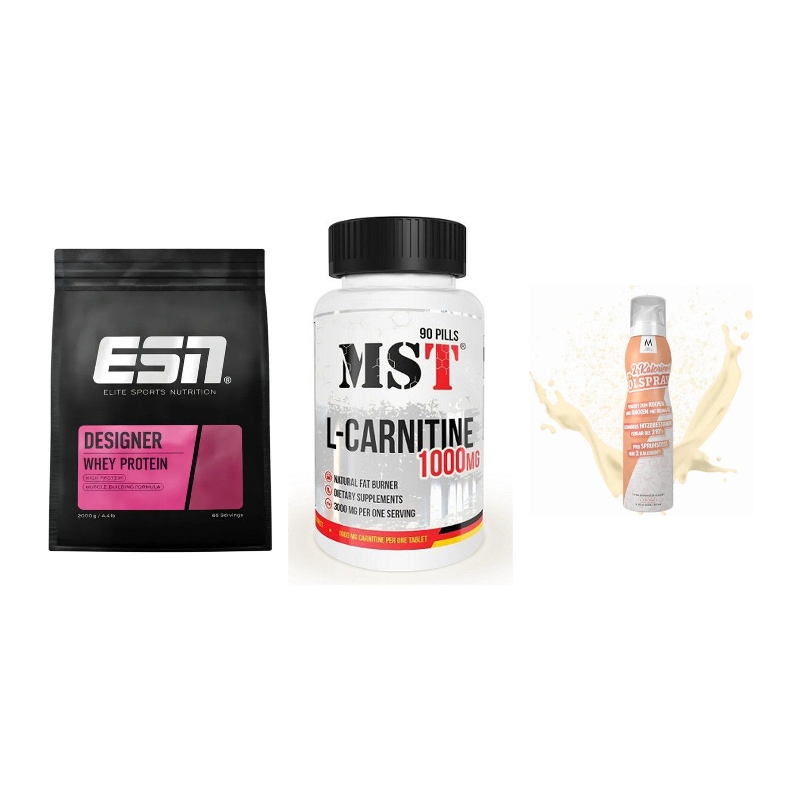 Definitionsphase-Set: ESN Designer + MST L-Carnitin + More Nutrition – alle enthaltenen Artikel