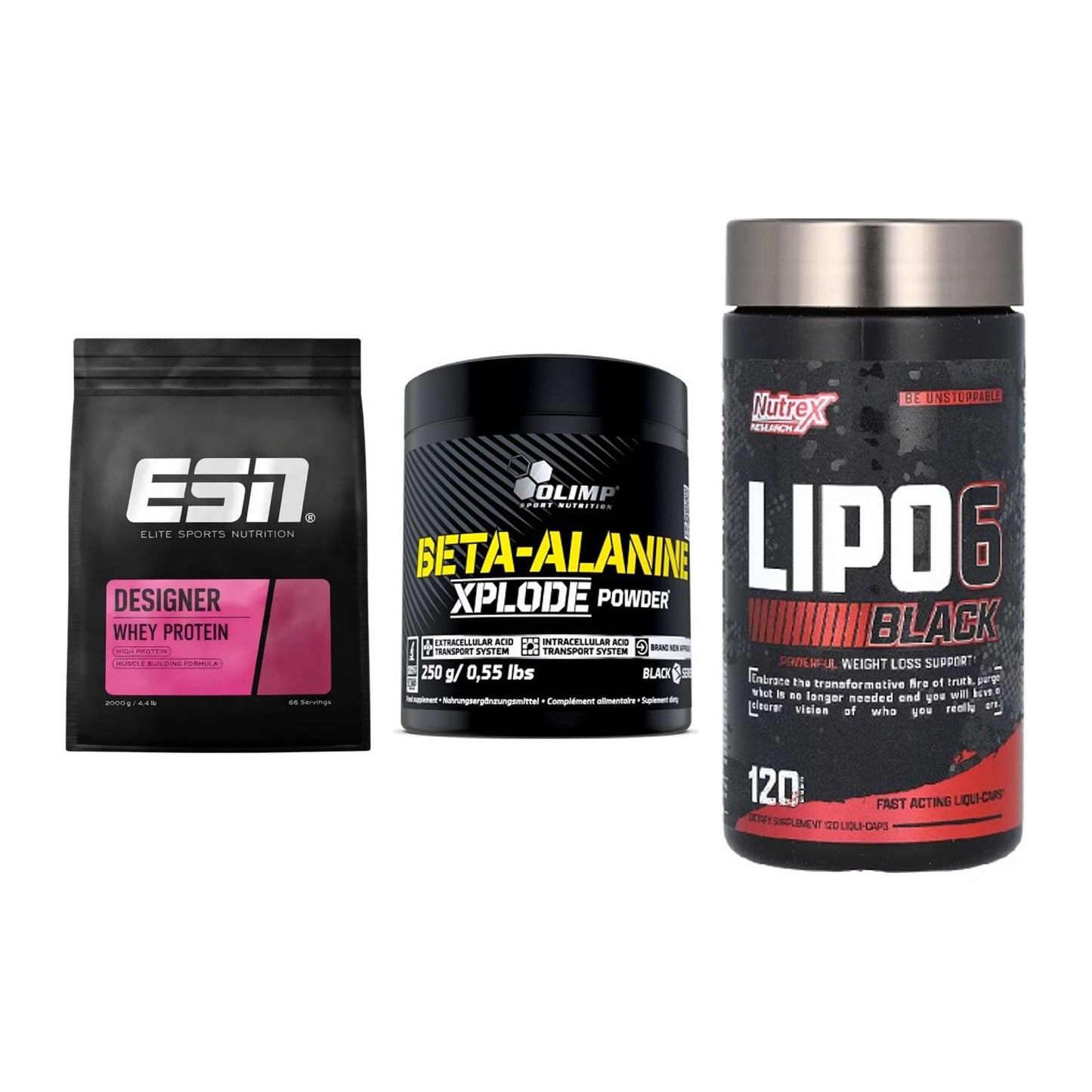 Definitionsphase-Set: ESN Designer + Olimp Beta-Ala + Nutrex Lipo 6 – alle enthaltenen Artikel