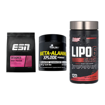 Definitionsphase-Set: ESN Designer + Olimp Beta-Ala + Nutrex Lipo 6 – alle enthaltenen Artikel