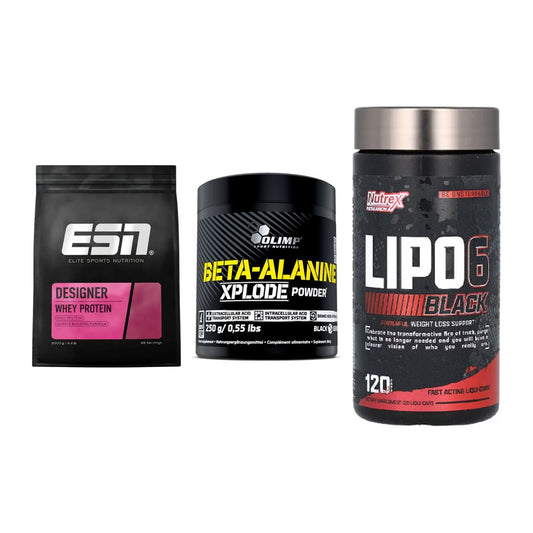Definitionsphase-Set: ESN Designer + Olimp Beta-Ala + Nutrex Lipo 6 – alle enthaltenen Artikel