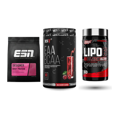 Definitionsphase-Set: ESN Designer + MST EAA & BCAA + Nutrex Lipo 6 – alle enthaltenen Artikel