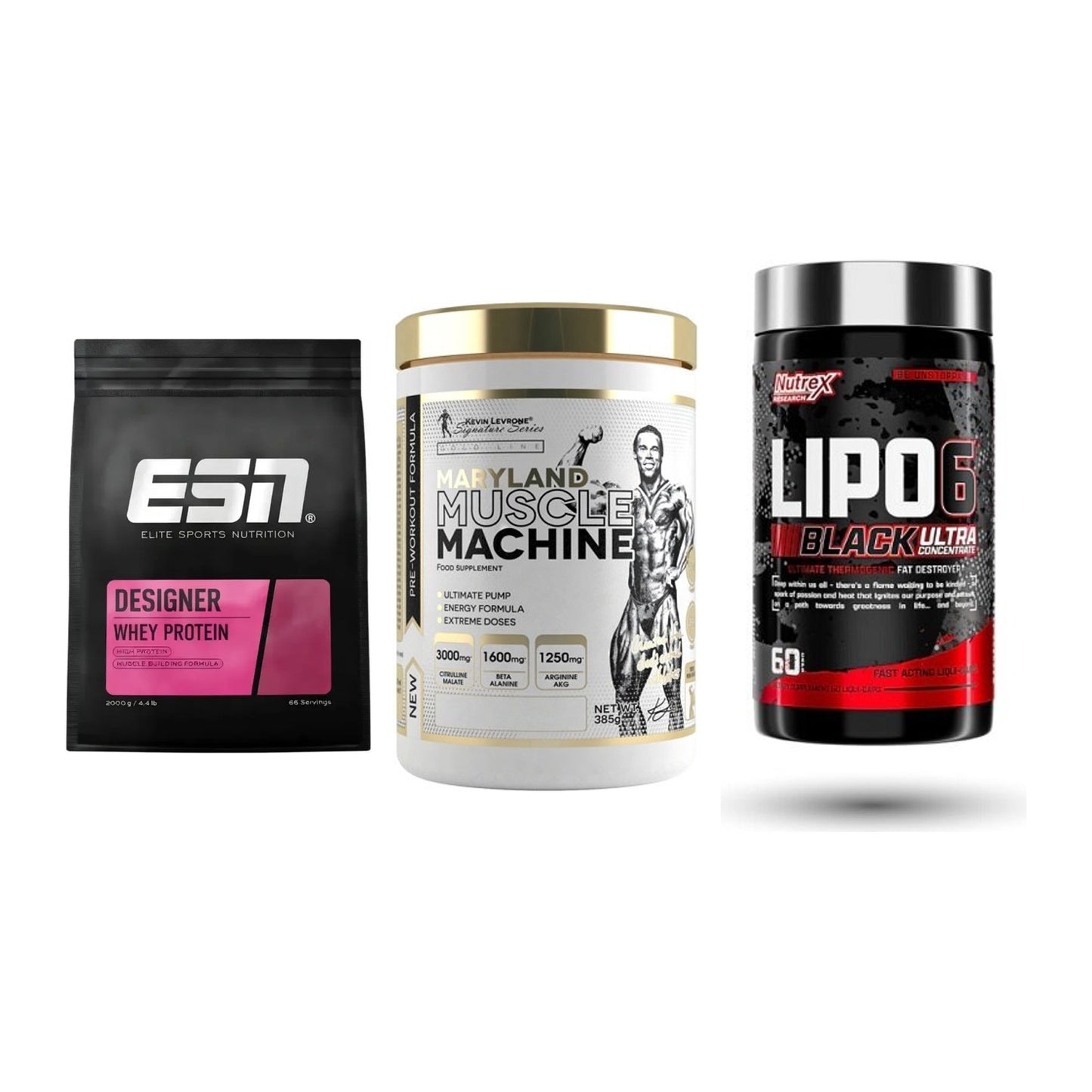 Definitionsphase-Set: ESN Designer + Kevin Levrone + Nutrex Lipo 6 – alle enthaltenen Artikel