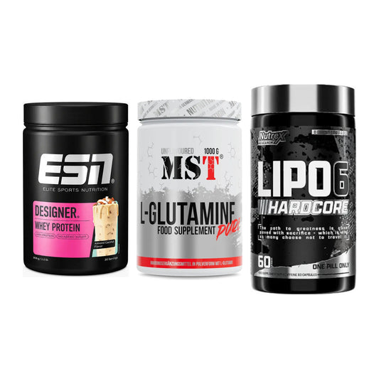Definitionsphase-Set: ESN Designer + MST Glutamine + Nutrex Lipo 6 – alle enthaltenen Artikel