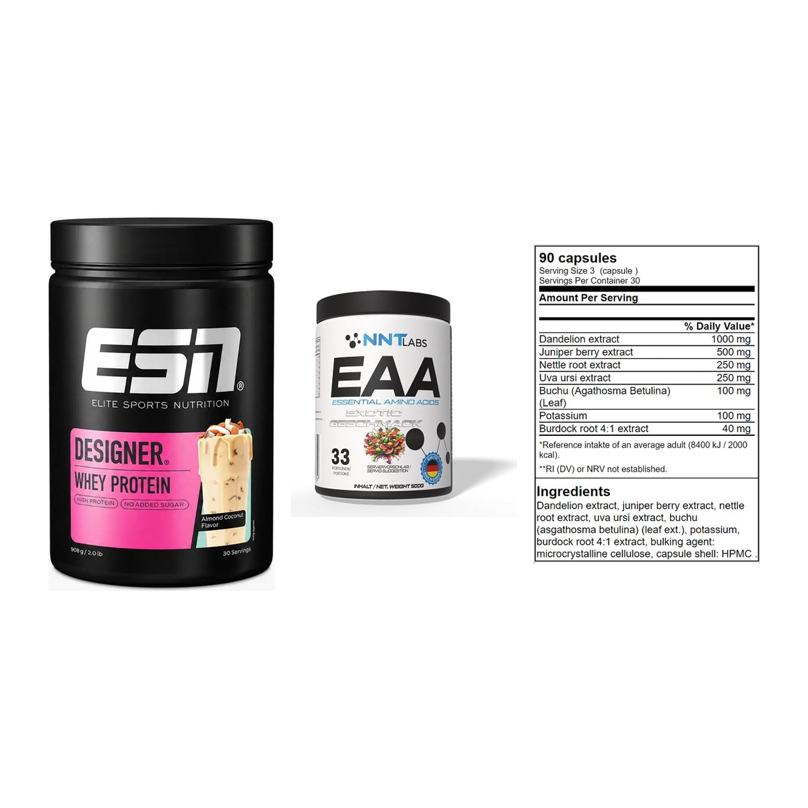 Definitionsphase-Set: ESN Designer Whey + NNT EAA + GN Shred Cuts – alle enthaltenen Artikel