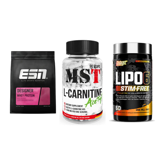 Definitionsphase-Set: ESN Designer + MST L-Carnitin + Nutrex Lipo 6 – alle enthaltenen Artikel