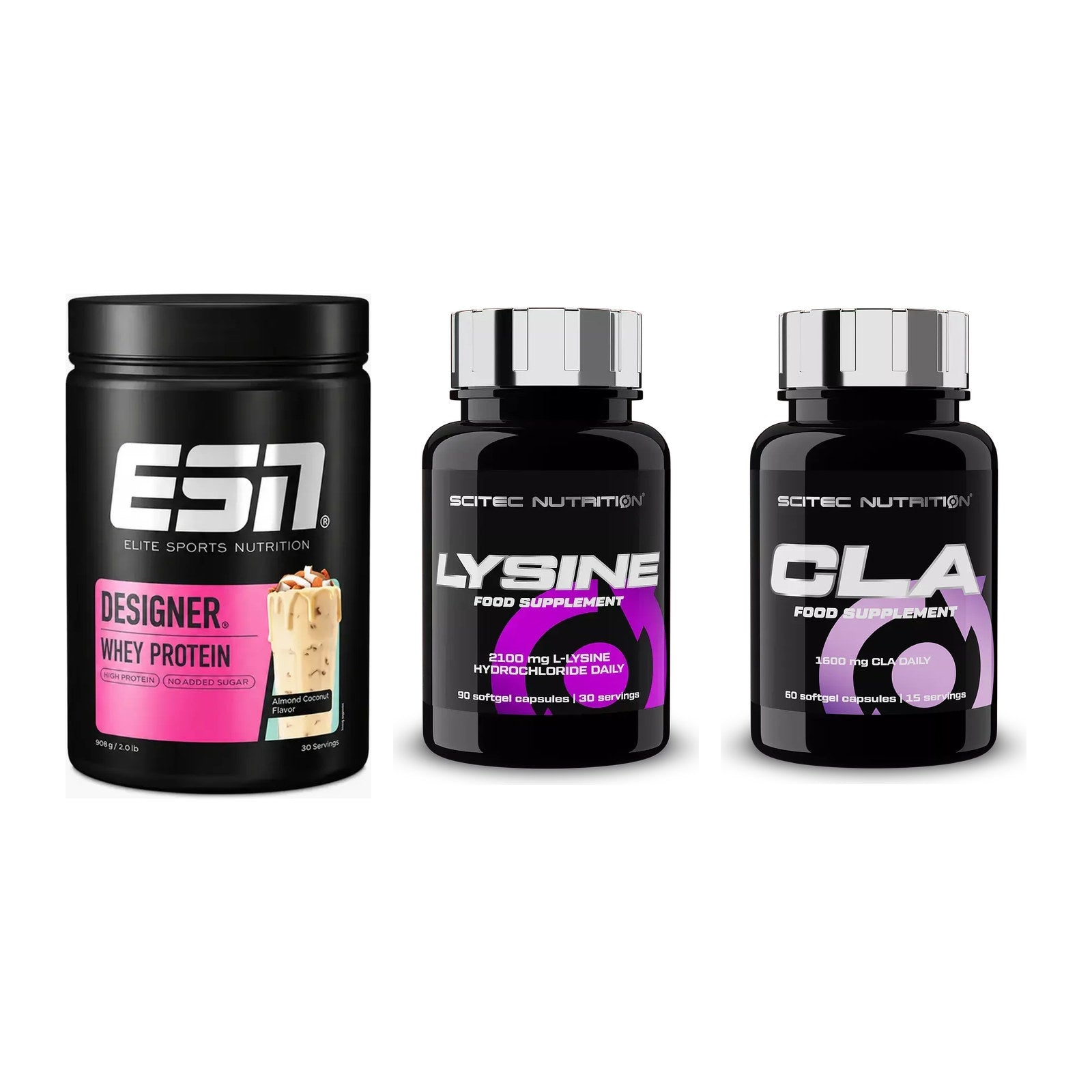 Definitionsphase-Set: ESN Designer Whey + Scitec Lysine + Scitec CLA – alle enthaltenen Artikel