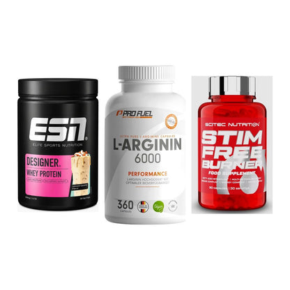 Definitionsphase-Set: ESN Designer + ProFuel L-Argi + Scitec Stim – alle enthaltenen Artikel