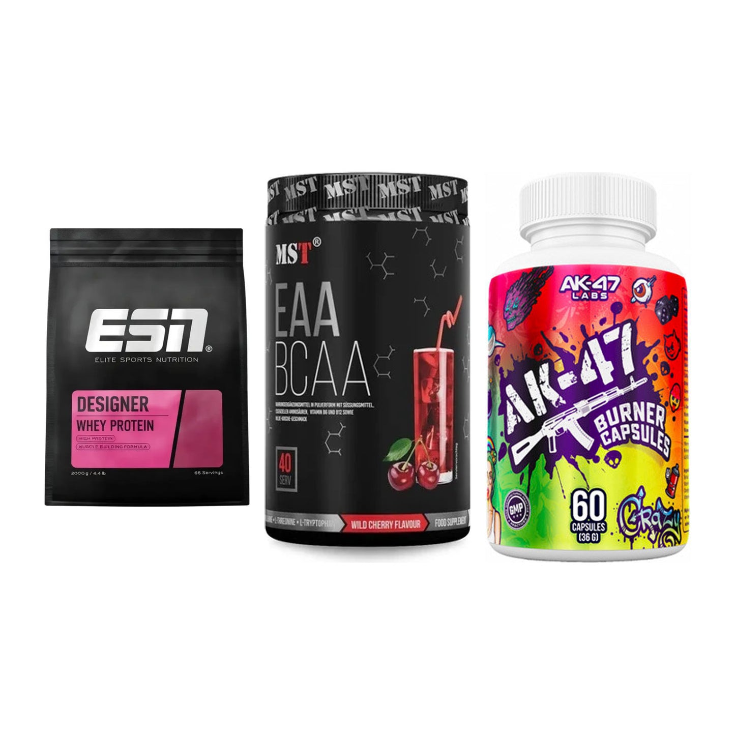 Definitionsphase-Set: ESN Designer + MST EAA & BCAA + AK47 Labs – alle enthaltenen Artikel