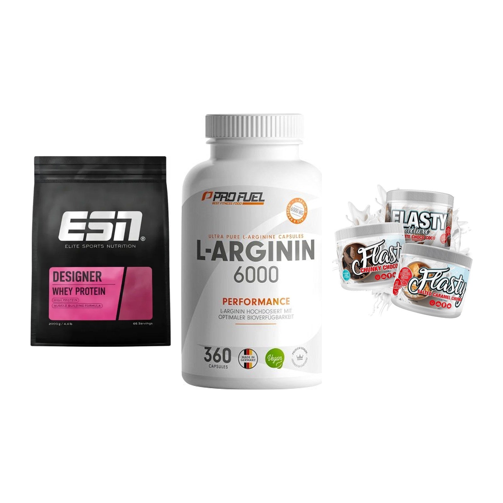 Definitionsphase-Set: ESN Designer + ProFuel L-Argi + Sinob Flasty – alle enthaltenen Artikel