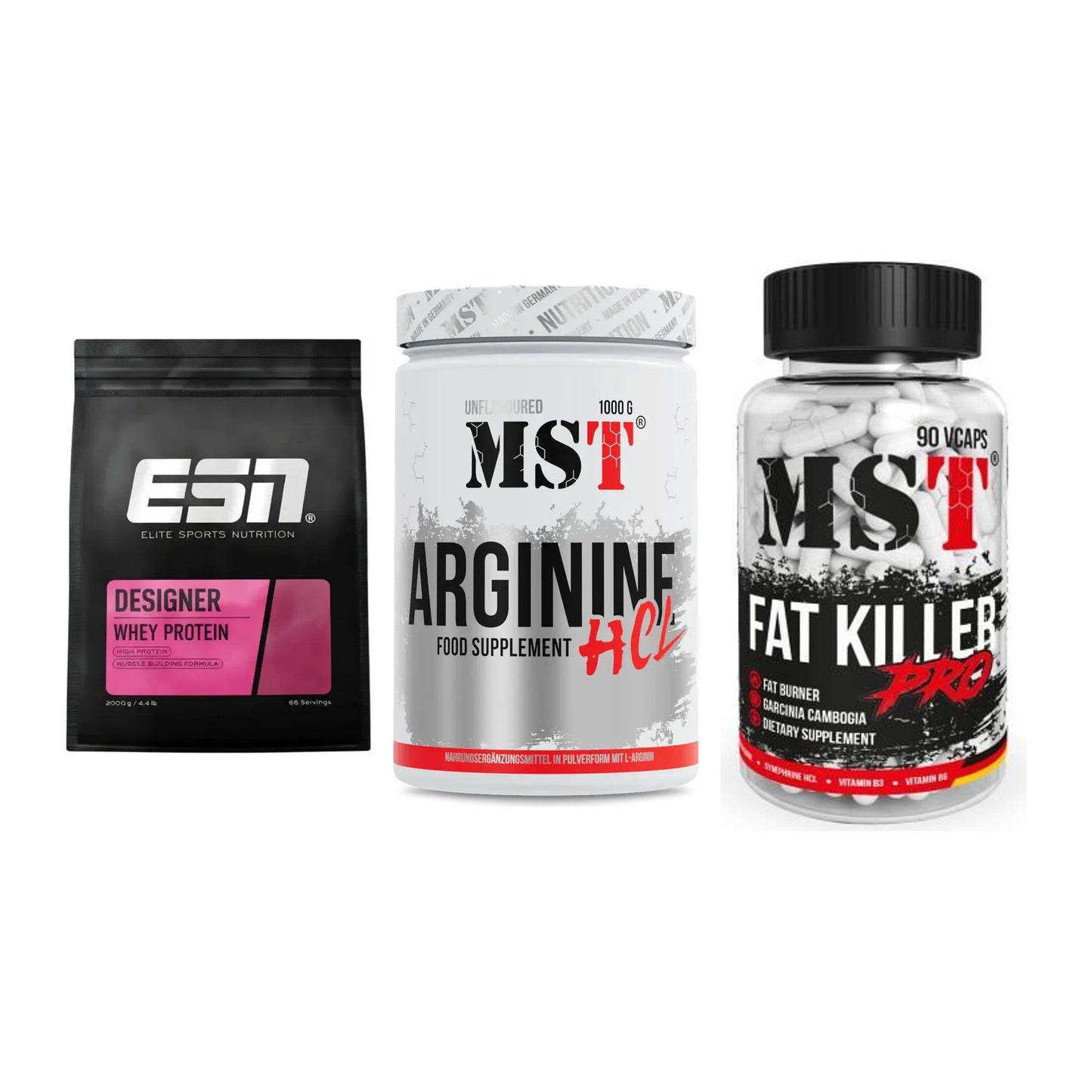 Definitionsphase-Set: ESN Designer + MST Arginine + MST Fat Killer – alle enthaltenen Artikel