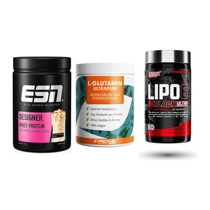 Definitionsphase-Set: ESN Designer + ProFuel Glutam + Nutrex Lipo 6 – alle enthaltenen Artikel