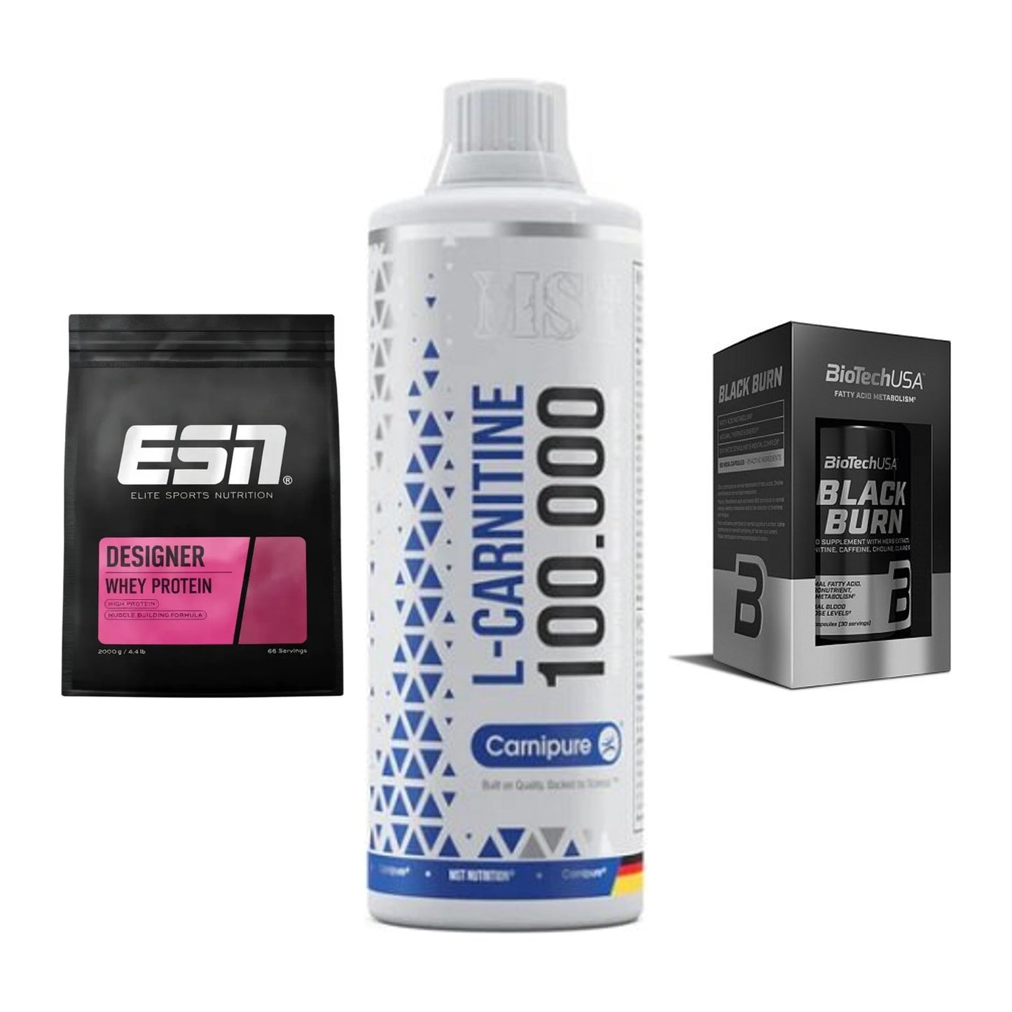 Definitionsphase-Set: ESN Designer + MST L-Carnitin + BioTech Black – alle enthaltenen Artikel