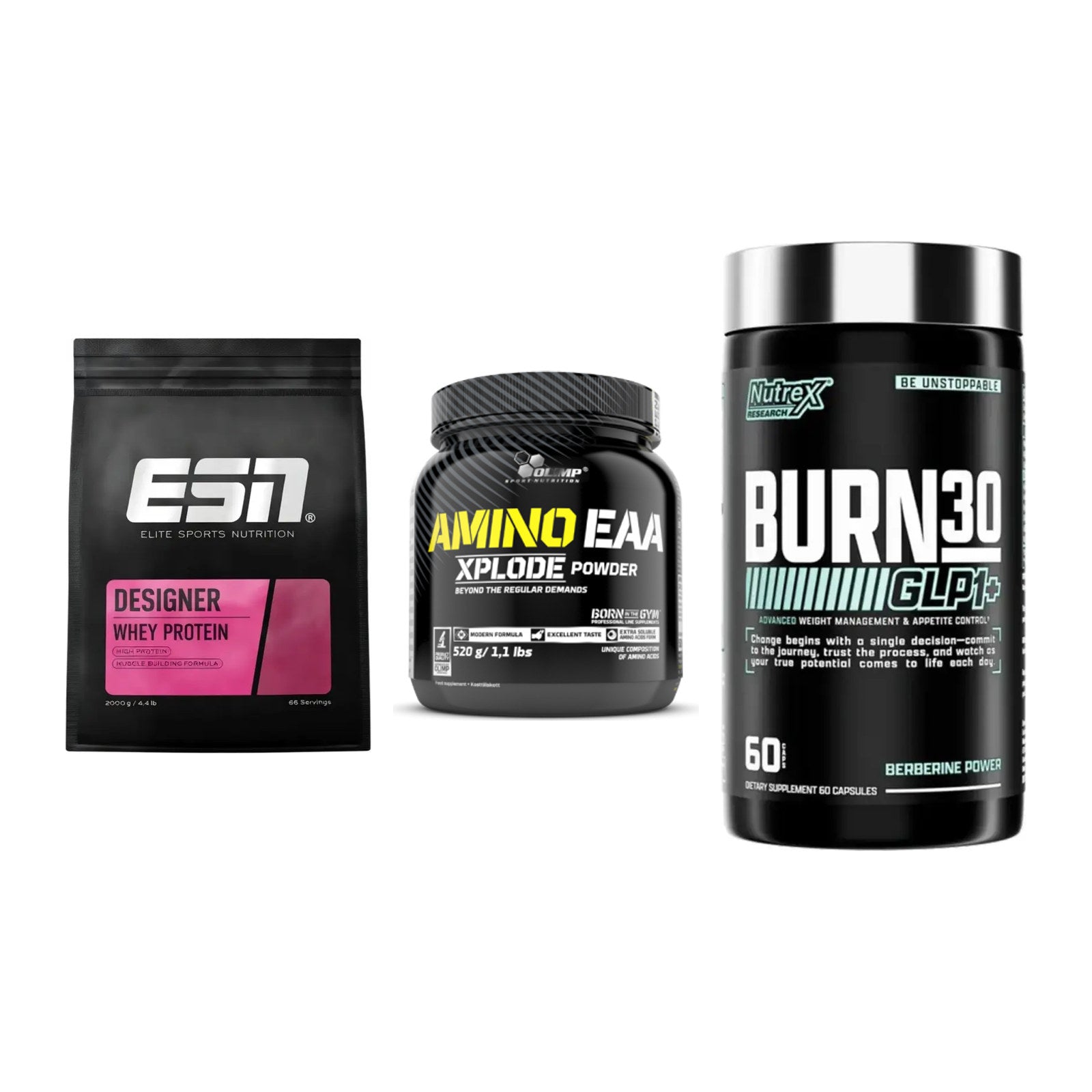 Definitionsphase-Set: ESN Designer + Olimp Amino + Nutrex Burn 30 – alle enthaltenen Artikel