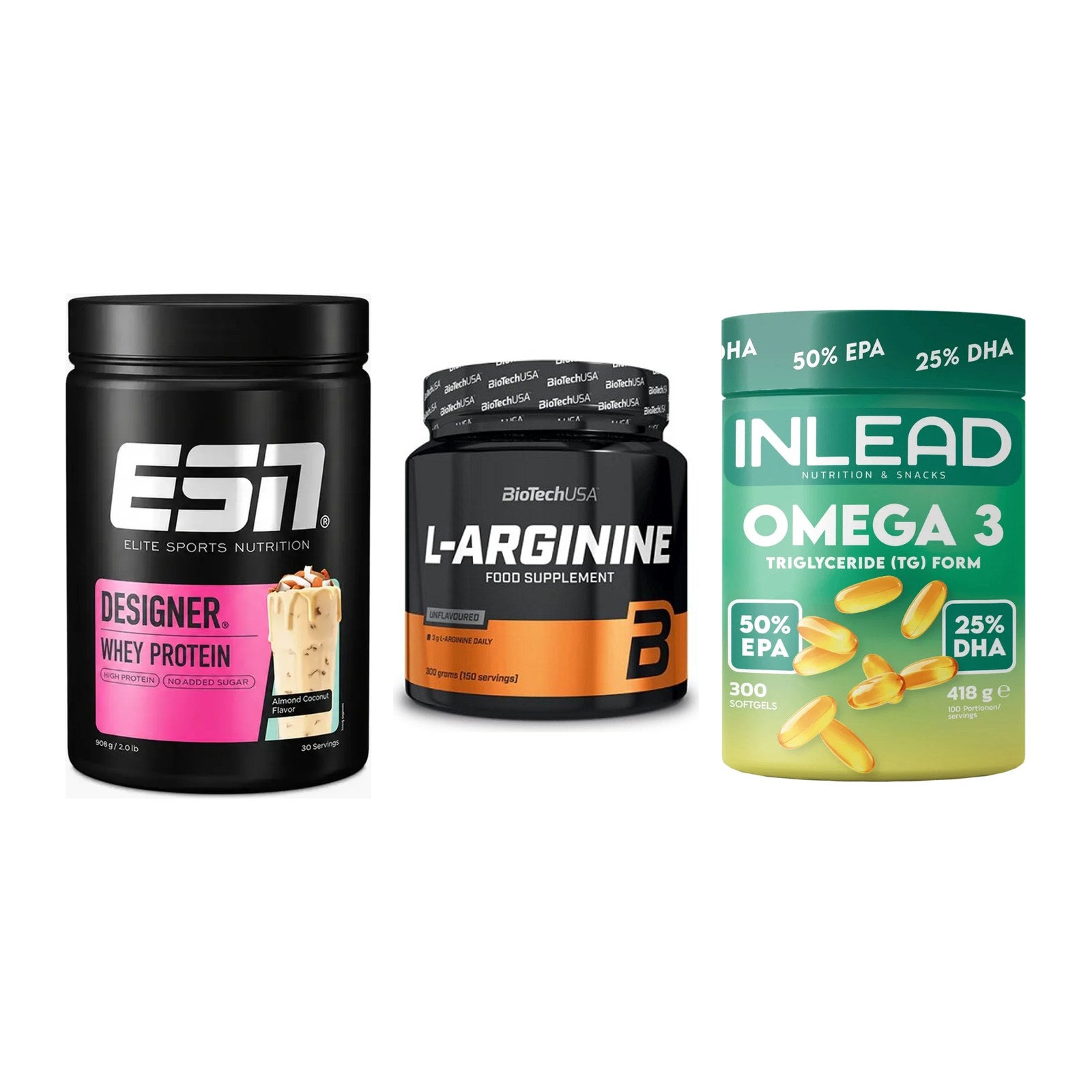 Definitionsphase-Set: ESN Designer + BioTech L-Argi + INLEAD Omega-3 – alle enthaltenen Artikel