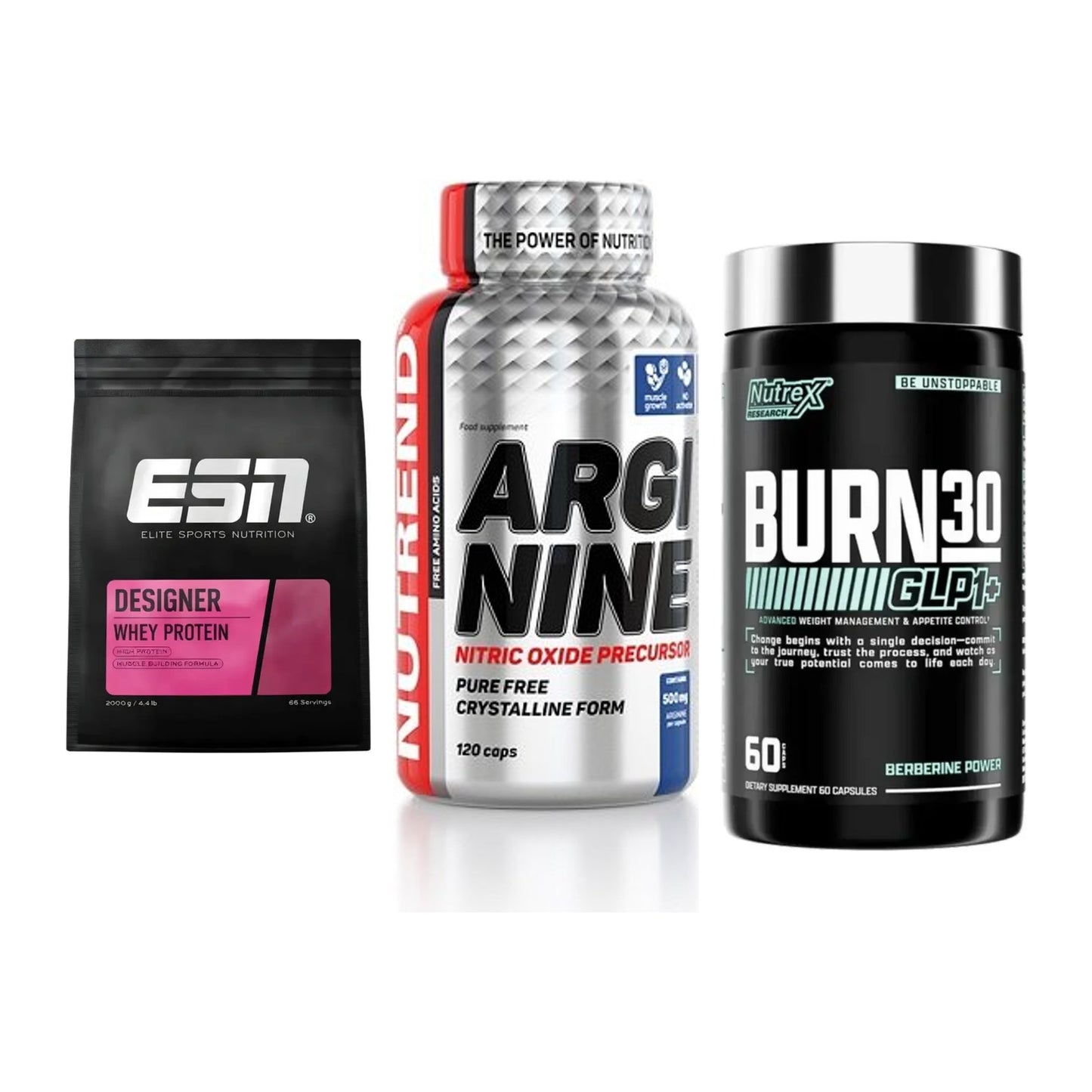 Definitionsphase-Set: ESN Designer + Nutrend Argini + Nutrex Burn 30 – alle enthaltenen Artikel
