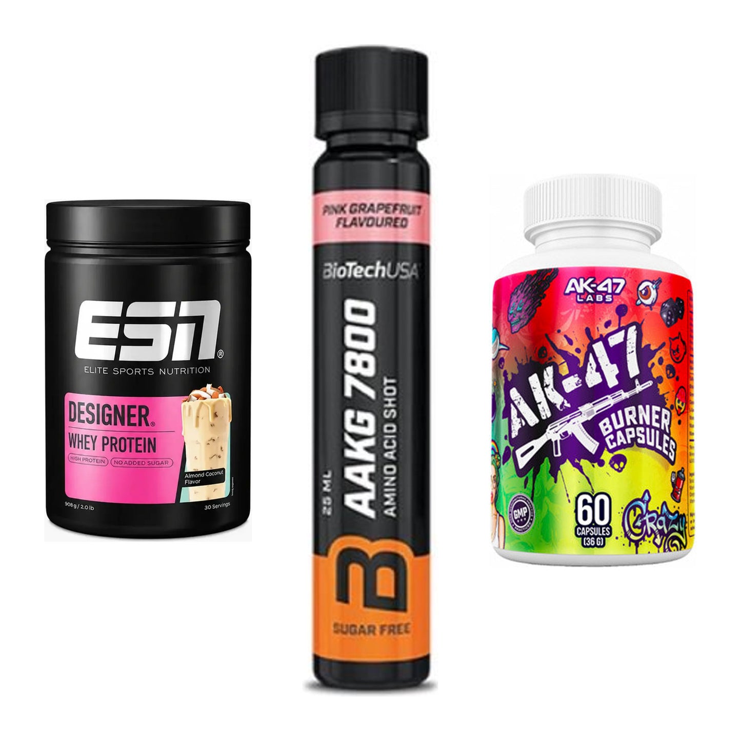 Definitionsphase-Set: ESN Designer + BioTech AAKG + AK47 Labs – alle enthaltenen Artikel