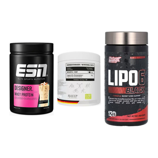 Definitionsphase-Set: ESN Designer + MST Arginine + Nutrex Lipo 6 – alle enthaltenen Artikel