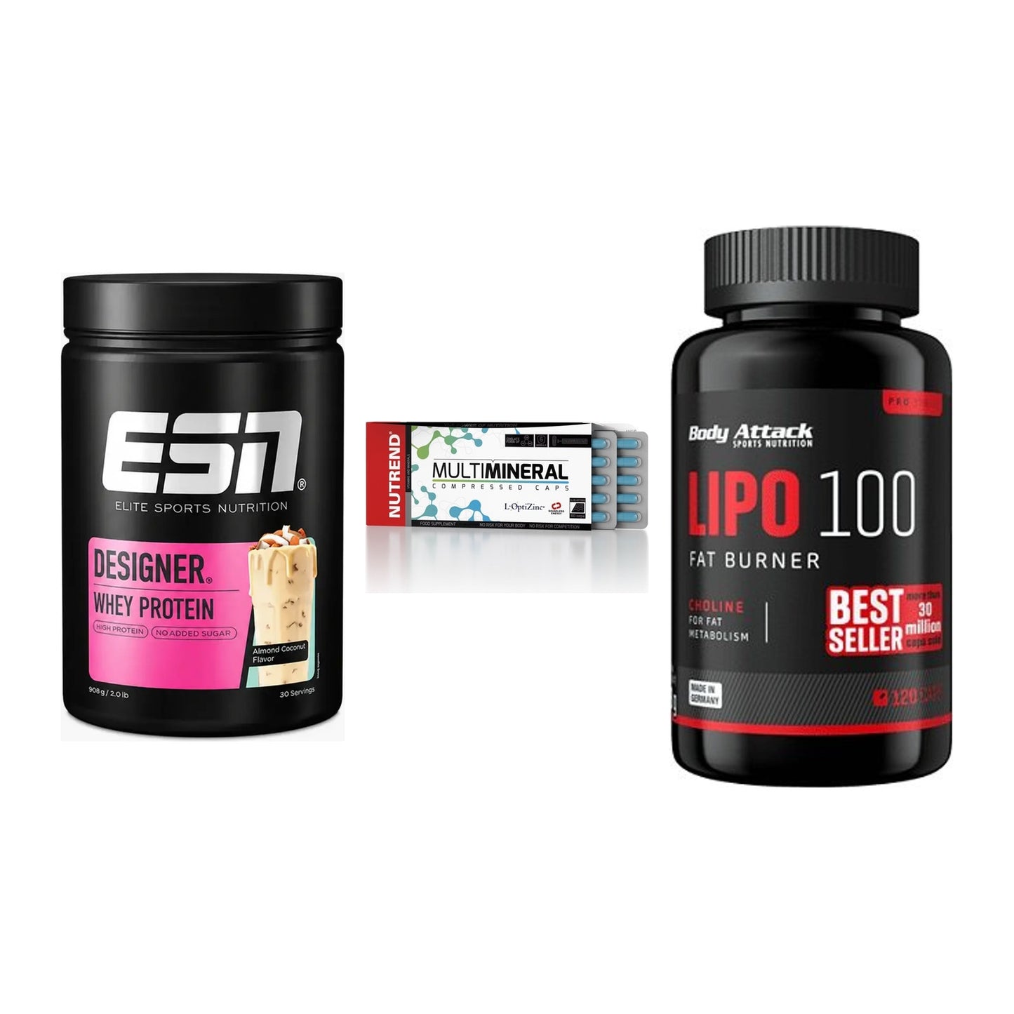 Definitionsphase-Set: ESN Designer + Nutrend Multim + Body Attack – alle enthaltenen Artikel