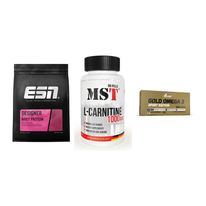 Definitionsphase-Set: ESN Designer + MST L-Carnitin + Olimp Omega 3 – alle enthaltenen Artikel