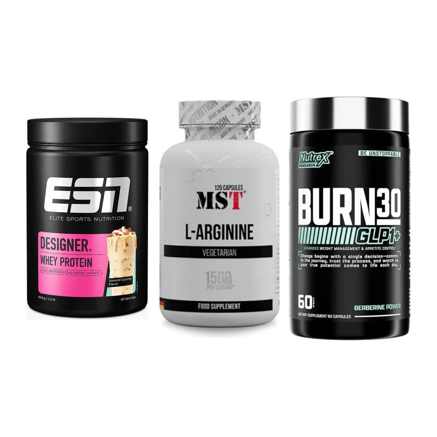 Definitionsphase-Set: ESN Designer + MST L-Arginine + Nutrex Burn 30 – alle enthaltenen Artikel