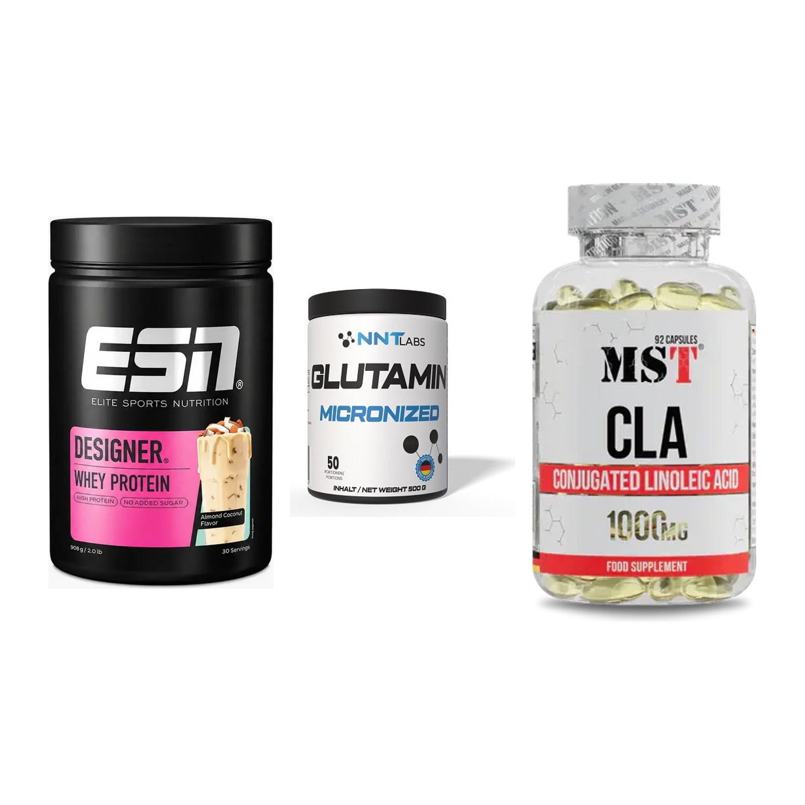 Definitionsphase-Set: ESN Designer + NNT Glutamin + MST CLA 1000mg – alle enthaltenen Artikel