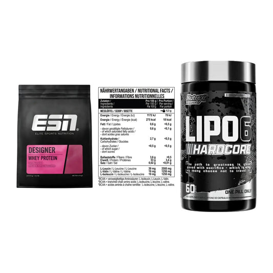 Definitionsphase-Set: ESN Designer + MST BCAA Zero + Nutrex Lipo 6 – alle enthaltenen Artikel