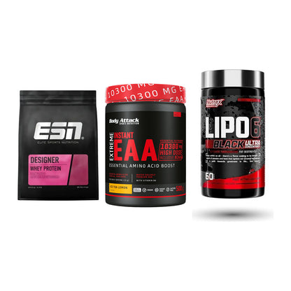 Definitionsphase-Set: ESN Designer + Body Attack + Nutrex Lipo 6 – alle enthaltenen Artikel