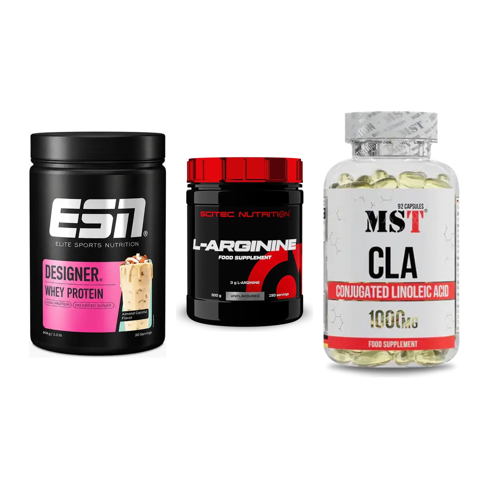Definitionsphase-Set: ESN Designer + Scitec Arginin + MST CLA 1000mg – alle enthaltenen Artikel