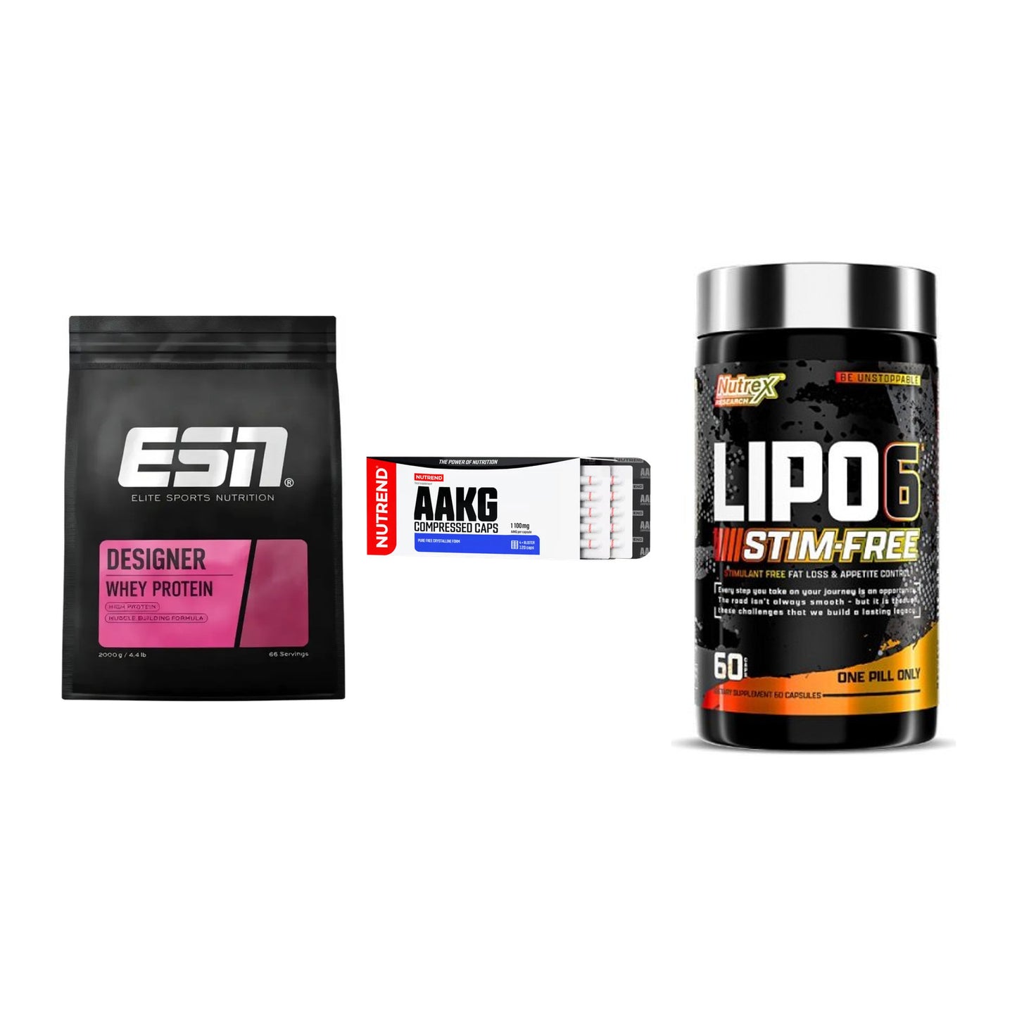 Definitionsphase-Set: ESN Designer + Nutrend AAKG + Nutrex Lipo 6 – alle enthaltenen Artikel
