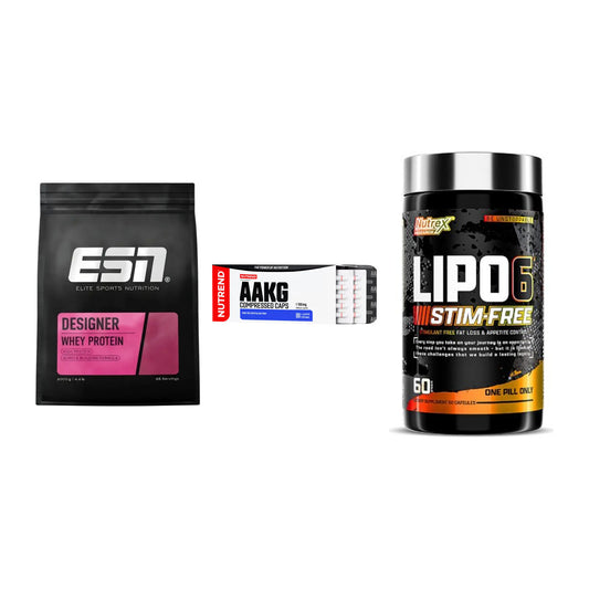 Definitionsphase-Set: ESN Designer + Nutrend AAKG + Nutrex Lipo 6 – alle enthaltenen Artikel