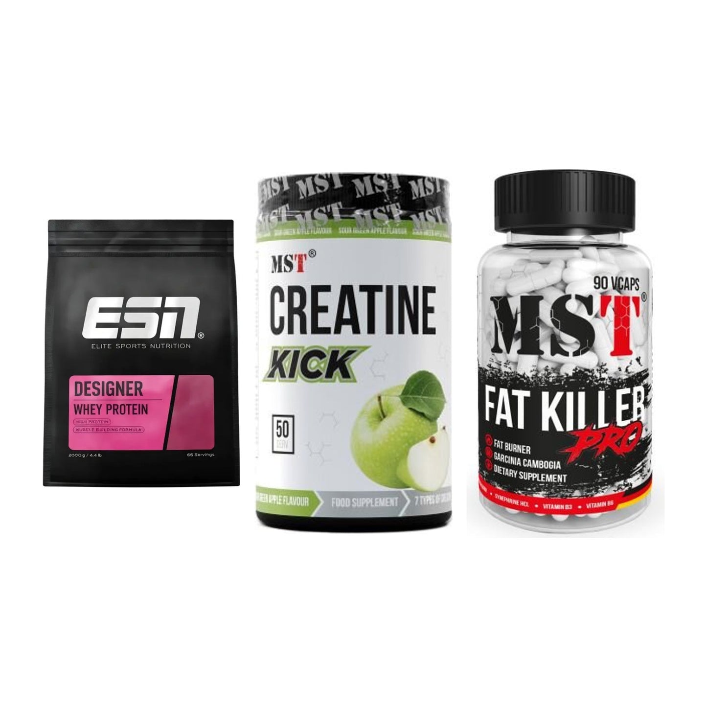 Definitionsphase-Set: ESN Designer + MST Creatine + MST Fat Killer – alle enthaltenen Artikel