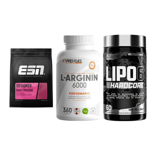 Definitionsphase-Set: ESN Designer + ProFuel L-Argi + Nutrex Lipo 6 – alle enthaltenen Artikel