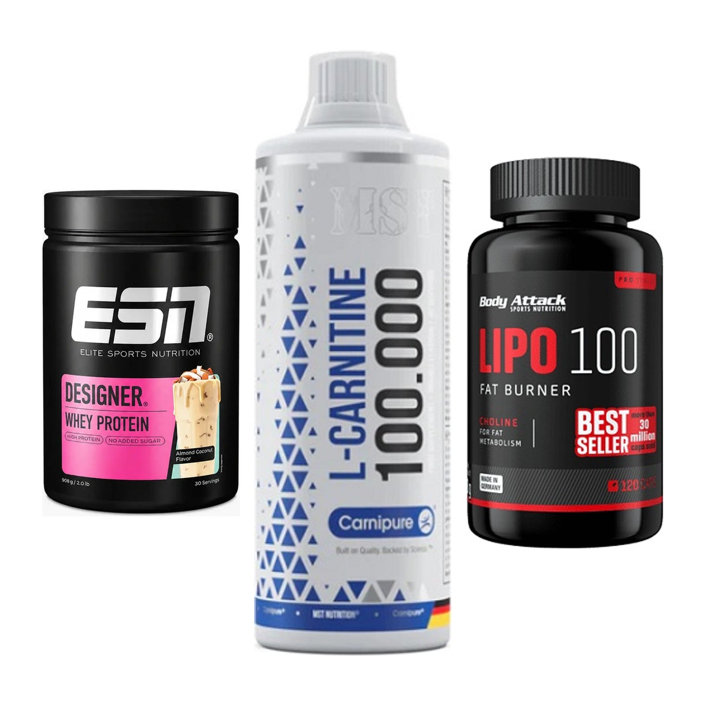 Definitionsphase-Set: ESN Designer + MST L-Carnitin + Body Attack – alle enthaltenen Artikel