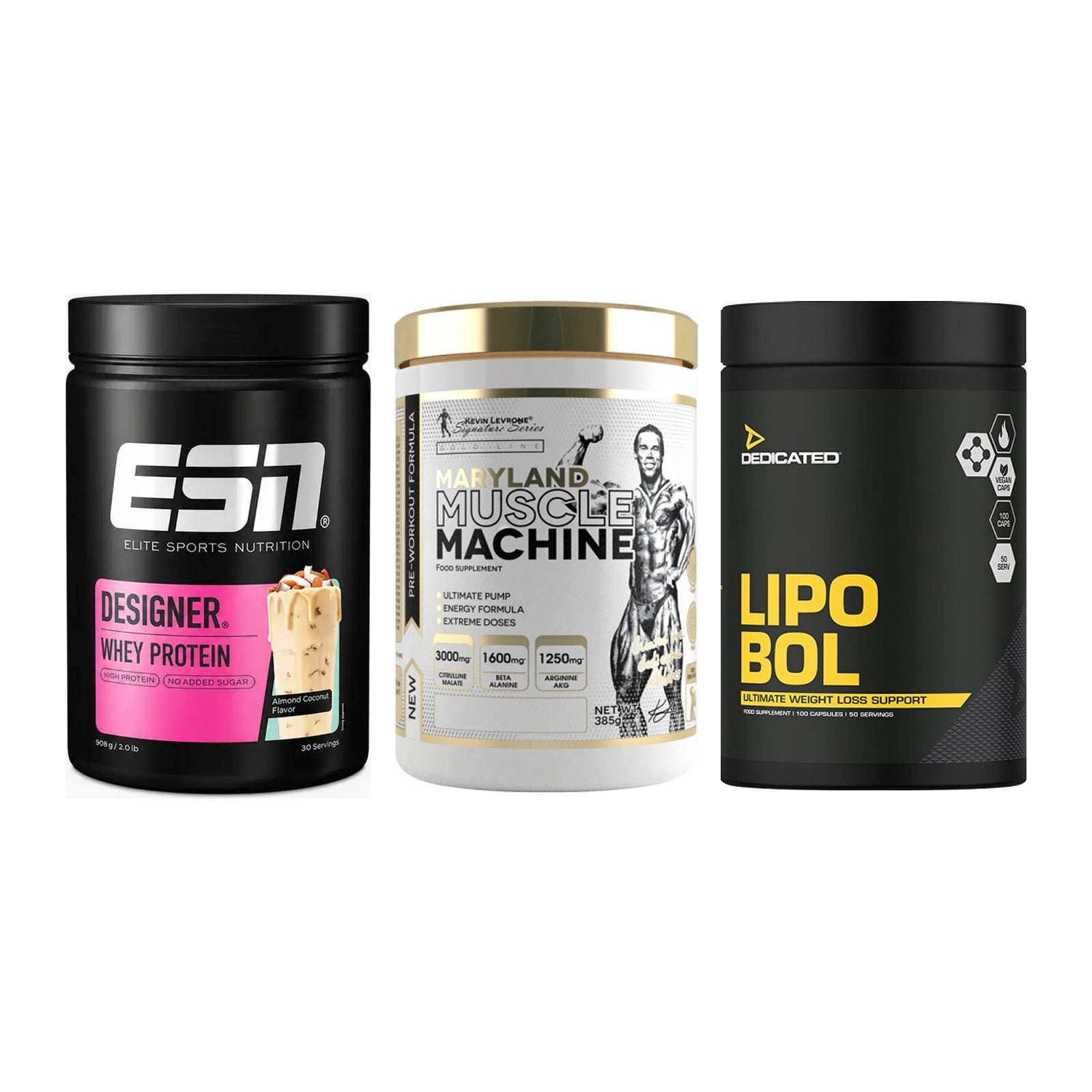 Definitionsphase-Set: ESN Designer + Kevin Levrone + Dedicated – alle enthaltenen Artikel