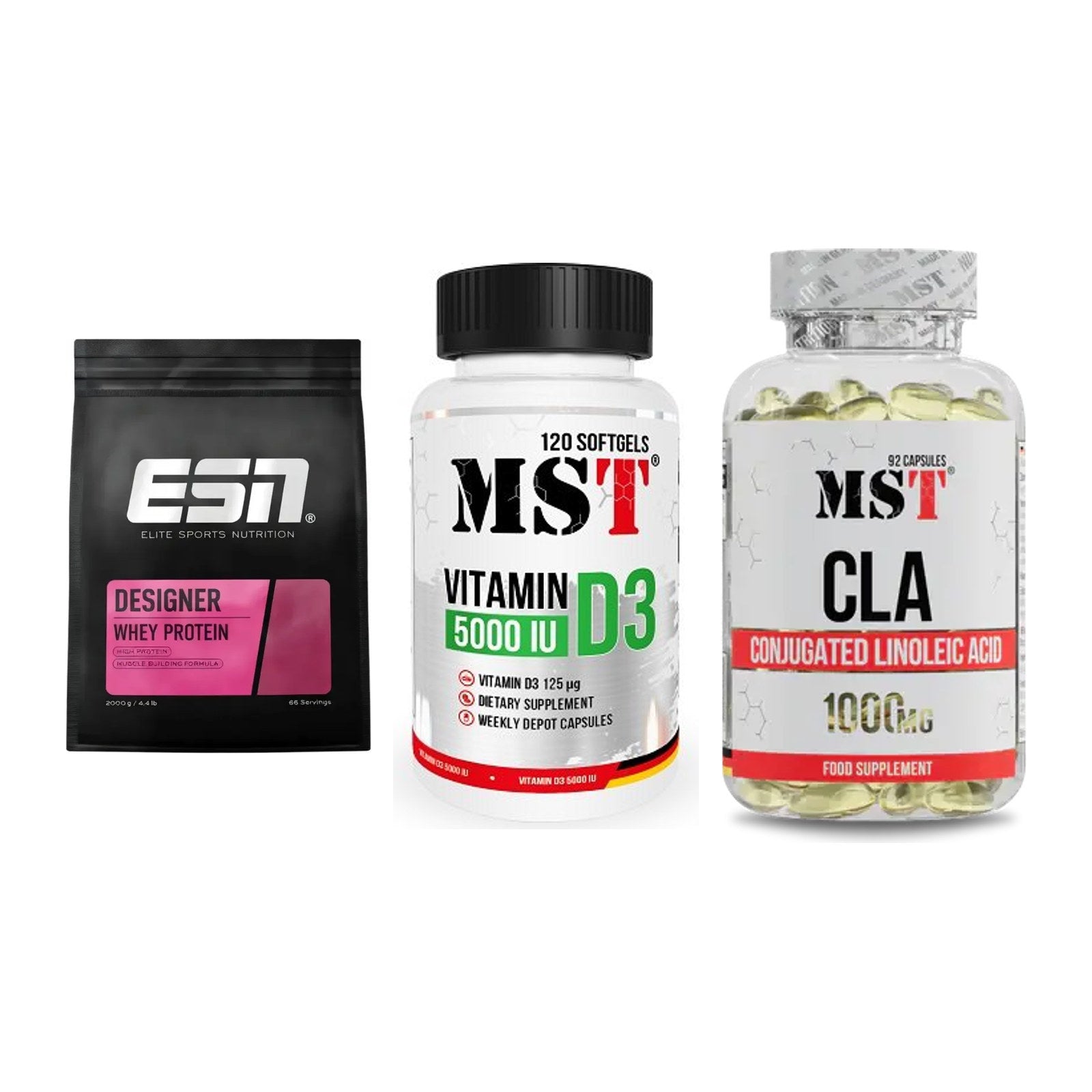 Definitionsphase-Set: ESN Designer + MST Vitamin D3 + MST CLA 1000mg – alle enthaltenen Artikel