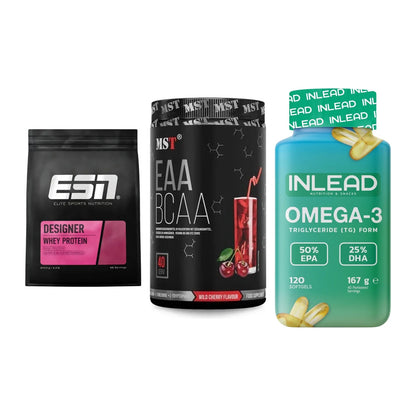 Definitionsphase-Set: ESN Designer + MST EAA & BCAA + INLEAD Omega-3 – alle enthaltenen Artikel
