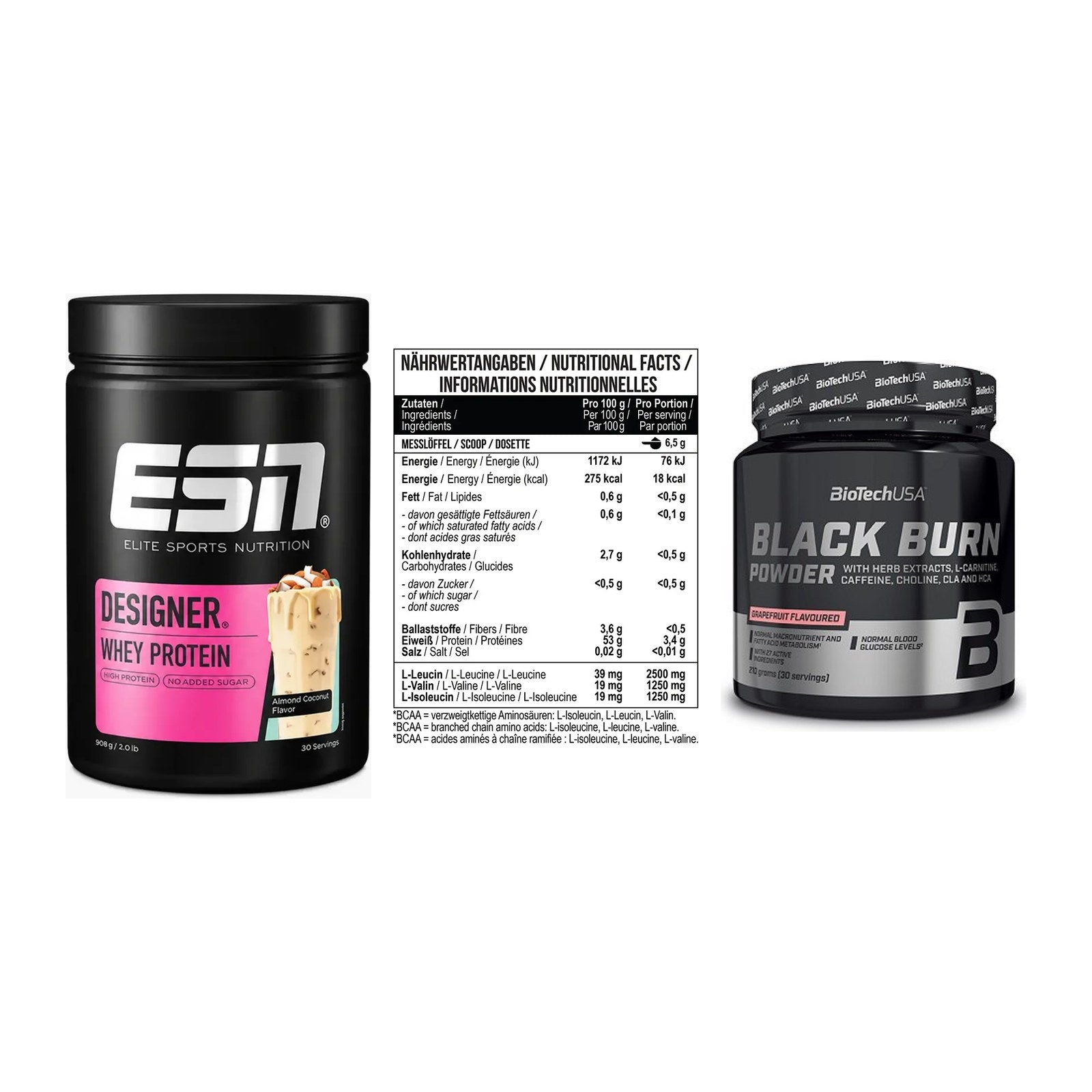Definitionsphase-Set: ESN Designer + MST BCAA Zero + BioTech Black – alle enthaltenen Artikel