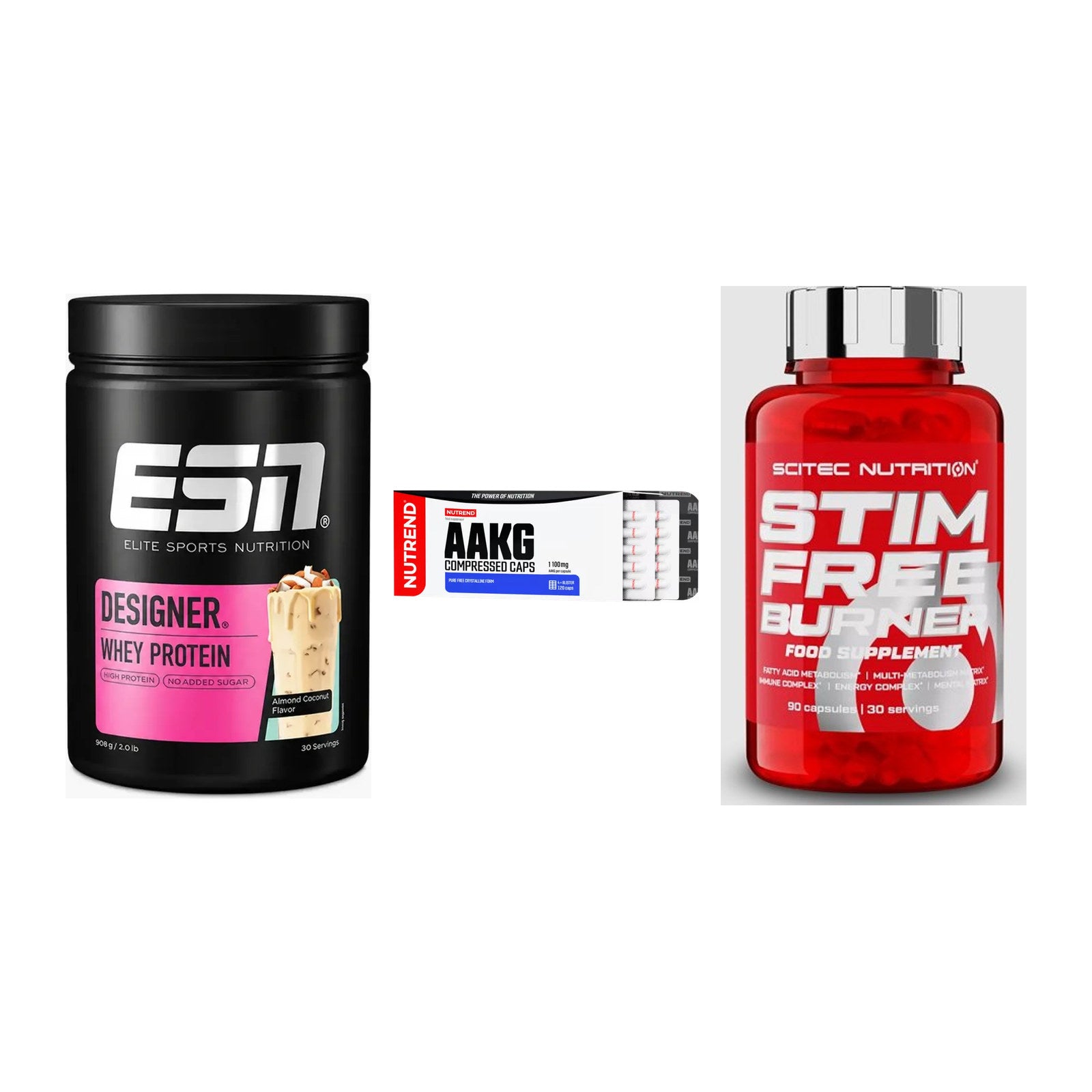 Definitionsphase-Set: ESN Designer + Nutrend AAKG + Scitec Stim – alle enthaltenen Artikel