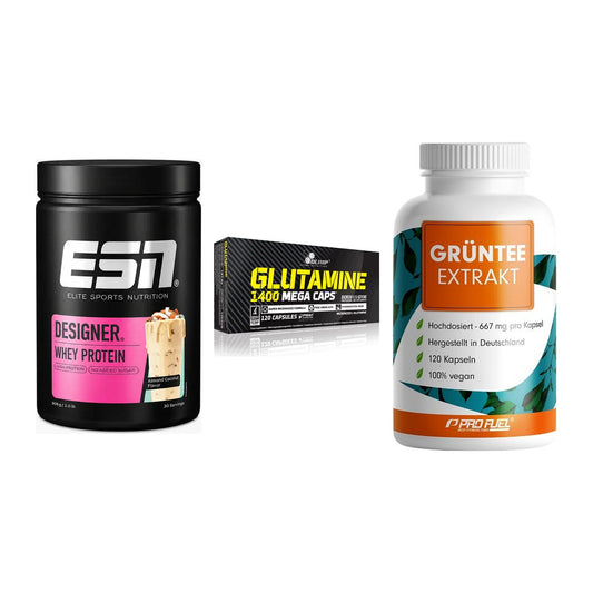 Definitionsphase-Set: ESN Designer + Olimp L-Glutam + ProFuel Grünte – alle enthaltenen Artikel