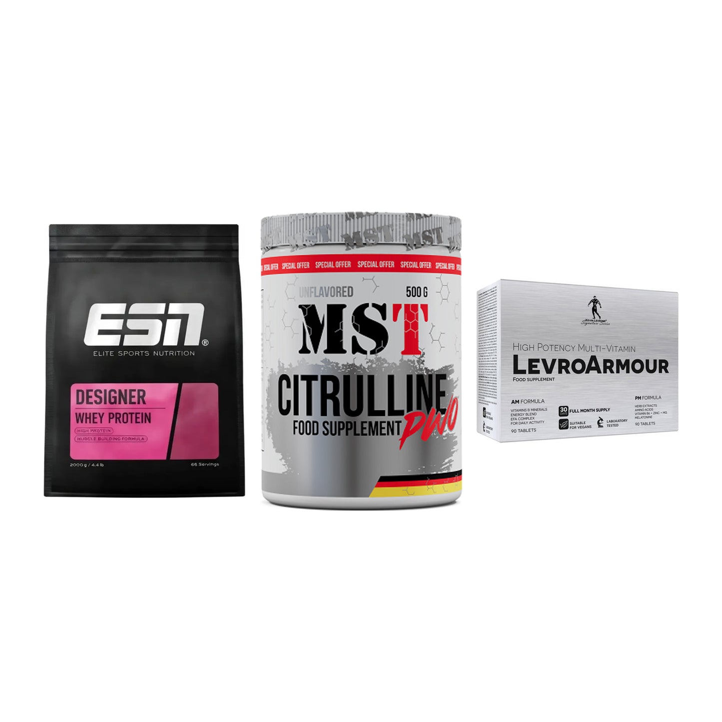 Definitionsphase-Set: ESN Designer + MST Citrulline + Kevin Levrone – alle enthaltenen Artikel
