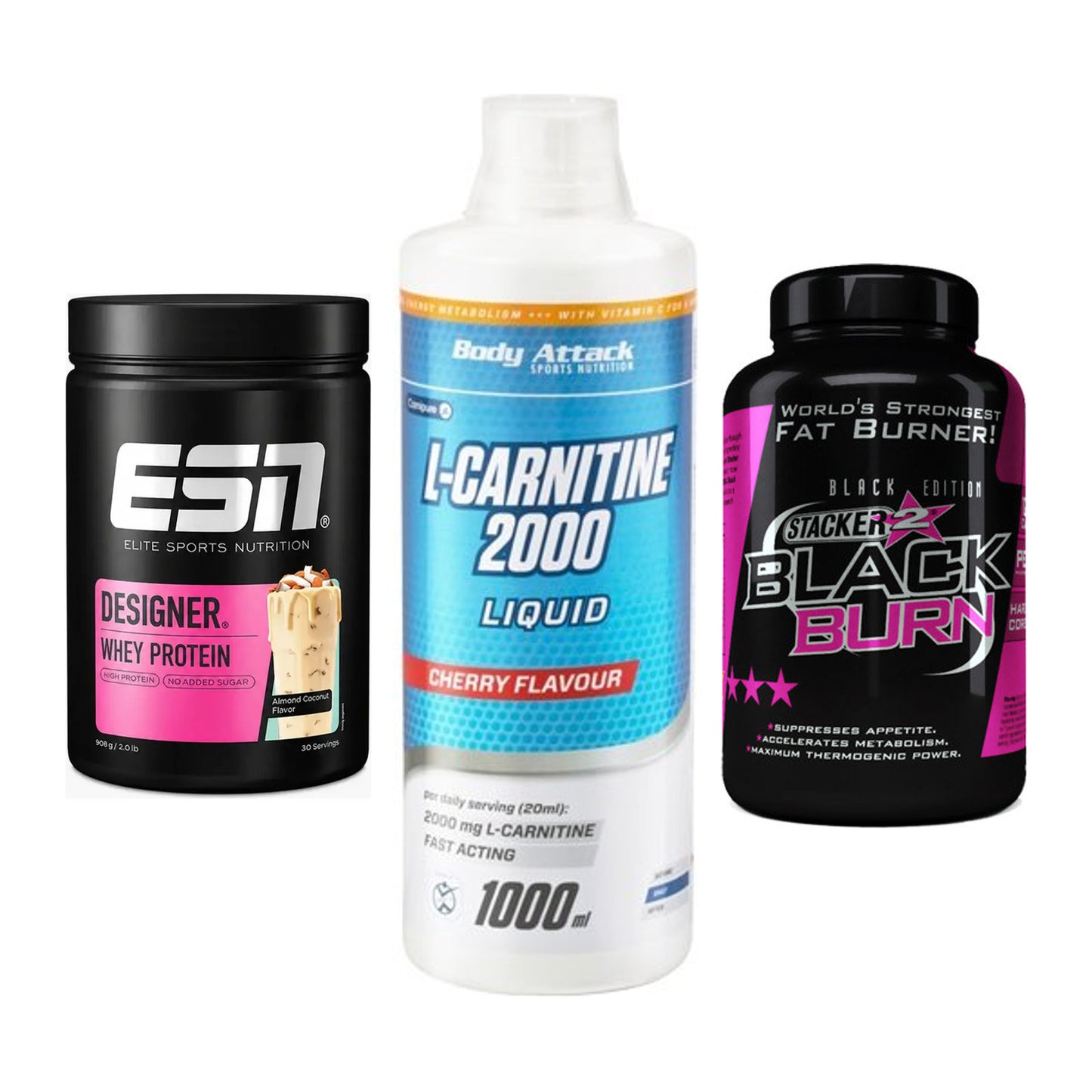 Definitionsphase-Set: ESN Designer + Body Attack + Stacker2 Black – alle enthaltenen Artikel